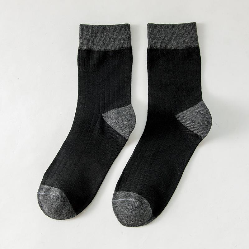 Men's and Women's Patchwork Color Cotton Socks Versatile Medium Tube Socks Warm In Autumn and Winter Casual Thickened Breathable Socks