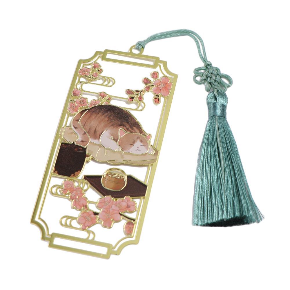 Cat Hollowed Cat Bookmark Flower Chinese Style Metal Reading Bookmark Fashion Creative Chinese Style Bookmarks Teachers Day Gift