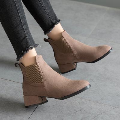 Bocanci Toamnă Iarnă femei Cămilă Negru Bocanci gleznă pentru Femei Toc Gros Slip-On Pantofi Dama Bocanci Bota Feminina erf56