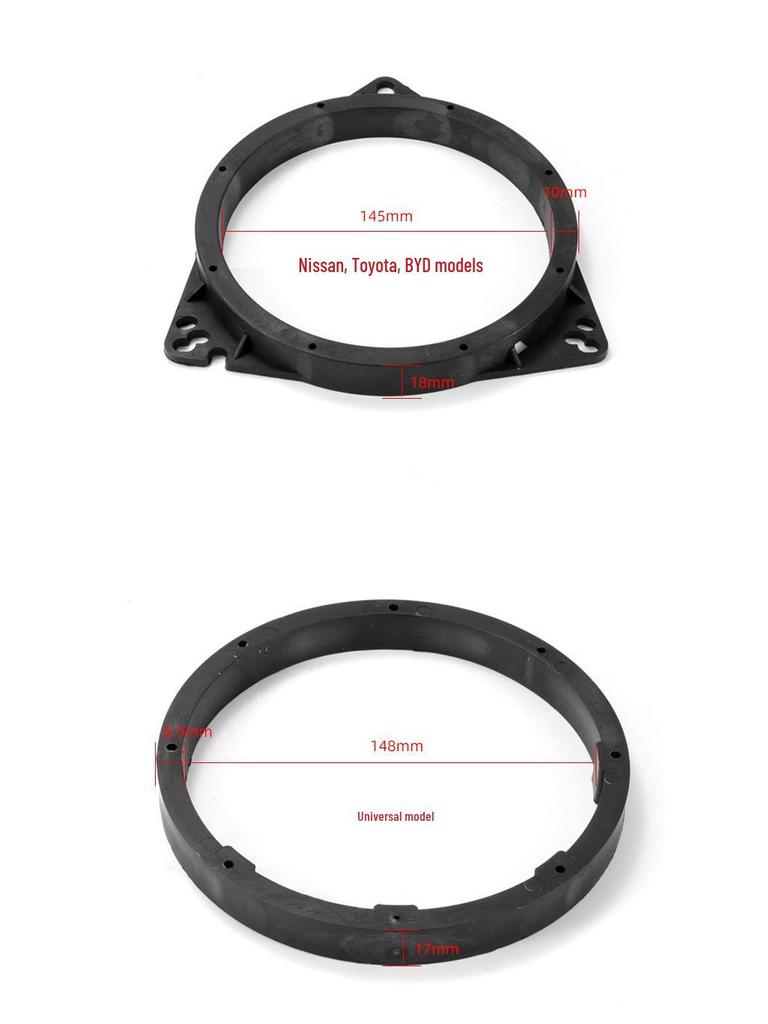 Non-Destructive Car Speaker Gasket Bracket for 5-6.5 Inch, Compatible with Feng, Nissan, Toyota, BYD