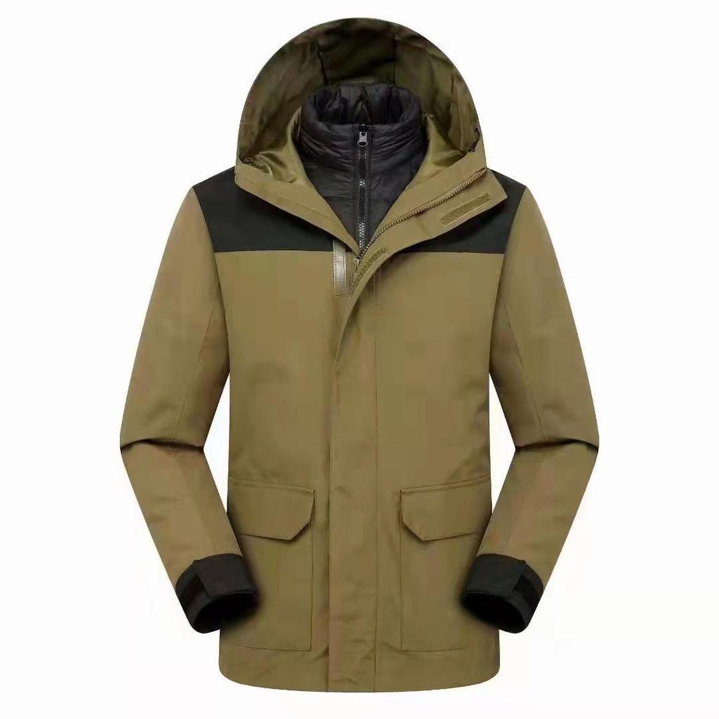 Men's High-End Winter Windproof 3-in-1 Down Mountaineering Suit