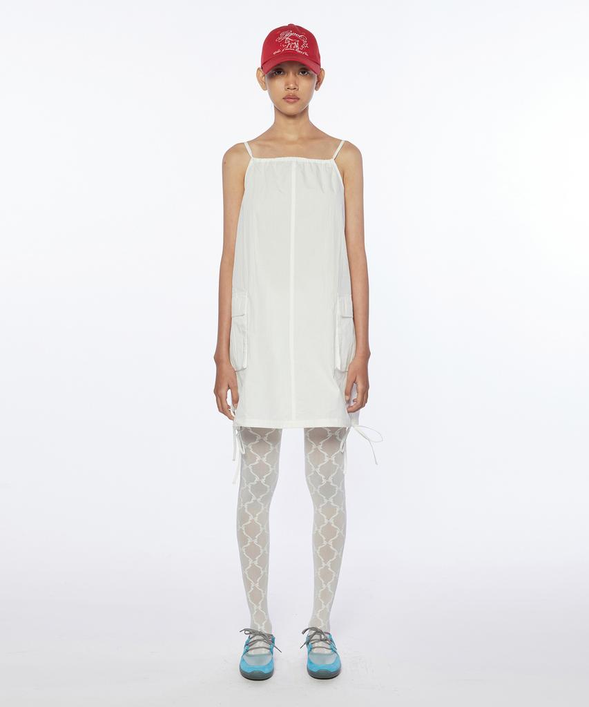 Pip Pet Ribbon Volume Sleeveless One-Piece (White)