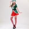 Green Christmas Elf Costume Womens Dress Festive Party Stage Performance