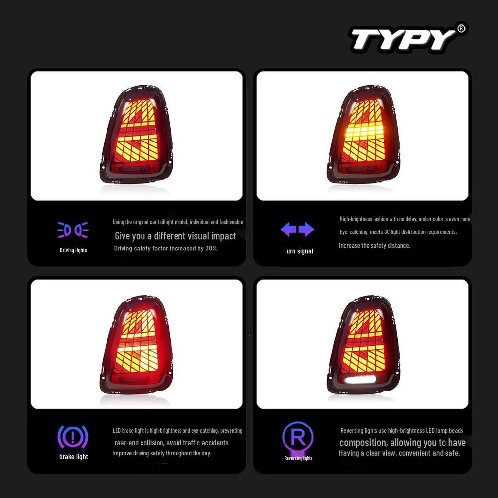 LED Flowing Turn Signal Rear Tail Light Assembly for 07-13 BMW MINI R56/R57/R58/R59.