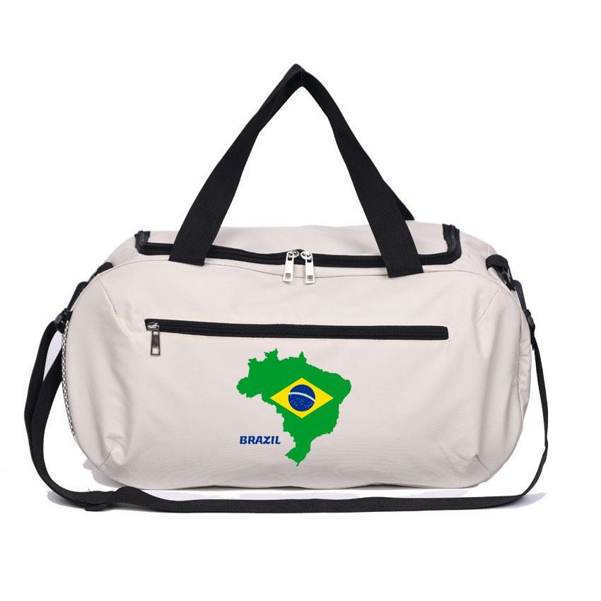 Fitness Bag Yoga Sports Waterproof Multifunctional Adjustable Shoulder Strap for Outdoor Football Bags Brazil Flag Printed Bags