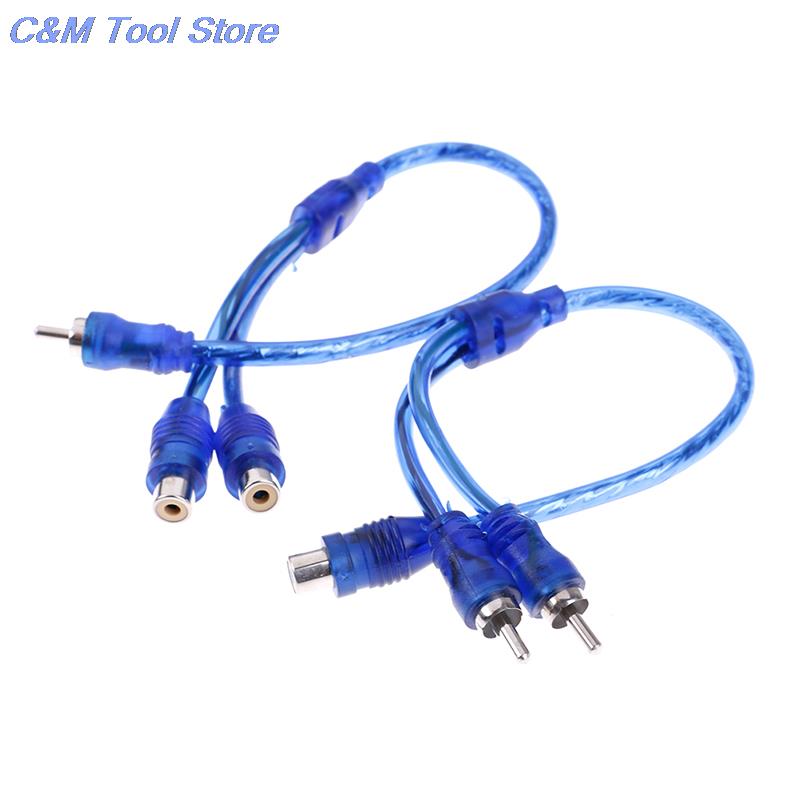 2 Cinch Buchse auf 1 Cinch Stecker Splitter Auto Audio Adapterkabel Drahtverbinder Auto Audiosystem Subwoofer Tragbarer Lautsprecher