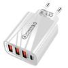 Multi-Standard Travel Charger: US, EU, UK Plugs with 3 USB + Type-C Ports, Smart Power Adapter