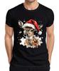 Christmas Fawn Watercolour Santa Cute Winter Gift Mens T-Shirt-