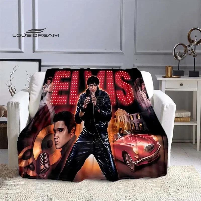 Elvis Throws Blanket 3D Printing Rock Singer Sofa Blanket Adults and Children Bedroom Living Room Decoration Blanket for Bed