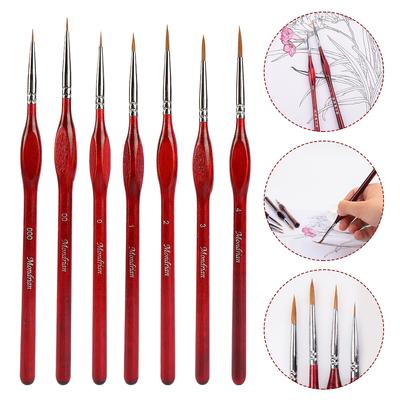 7pcs/set Professional Sable Hair Paint Brush Set Gouache Oil Painting Brush Miniature Art Brushes Art Supplies