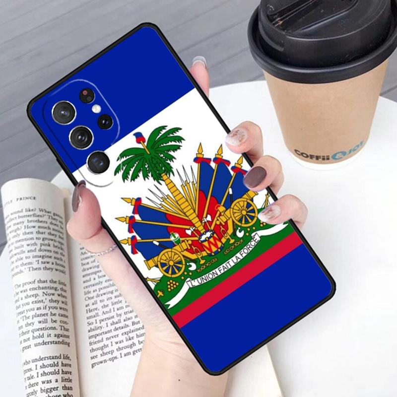 Haiti Haitian Flag phone case Cover For Samsung Galaxy S24 S25 Ultra S21 S22 Ultra S10E Note 10 Plus Note 20 FE S23