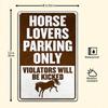 Metal Wall Art Vintage Horse Lovers Parking Only Garage Decor
