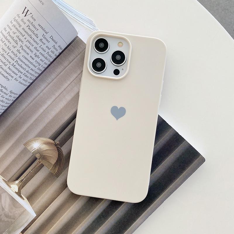 Matte Candy Color Love Heart Soft TPU Case For iPhone 14 13 12 11 Pro Xs Max 8 7 Plus X Xr SE Frosted Back Cover Silicone Shell