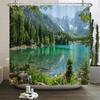 Forest Natural Scenery Shower Curtains 3D Printing Bath Curtains Polyester Washable Fabric With Hooks Home Decorative Screen