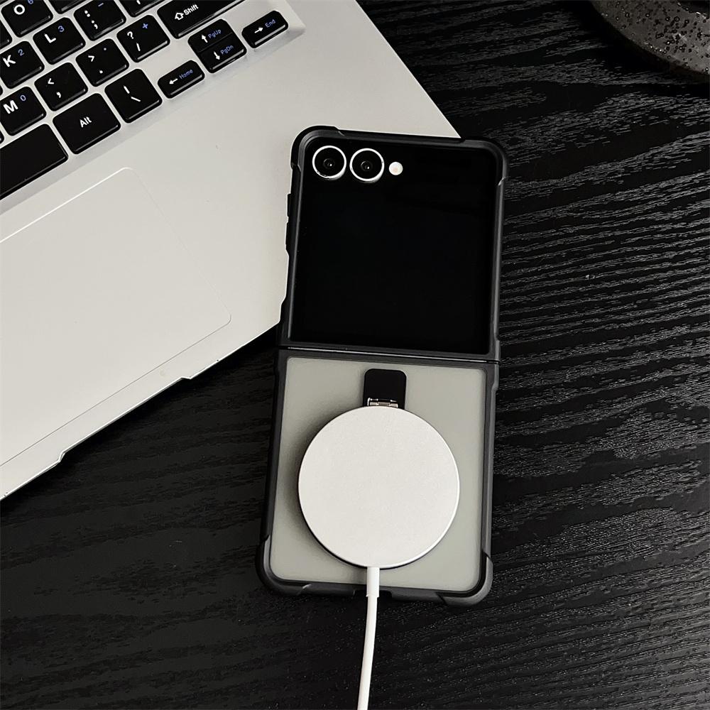 For Samsung Galaxy Z Flip7 5G Magnetic Case Kickstand Shockproof Matte PC+TPU Phone Cove