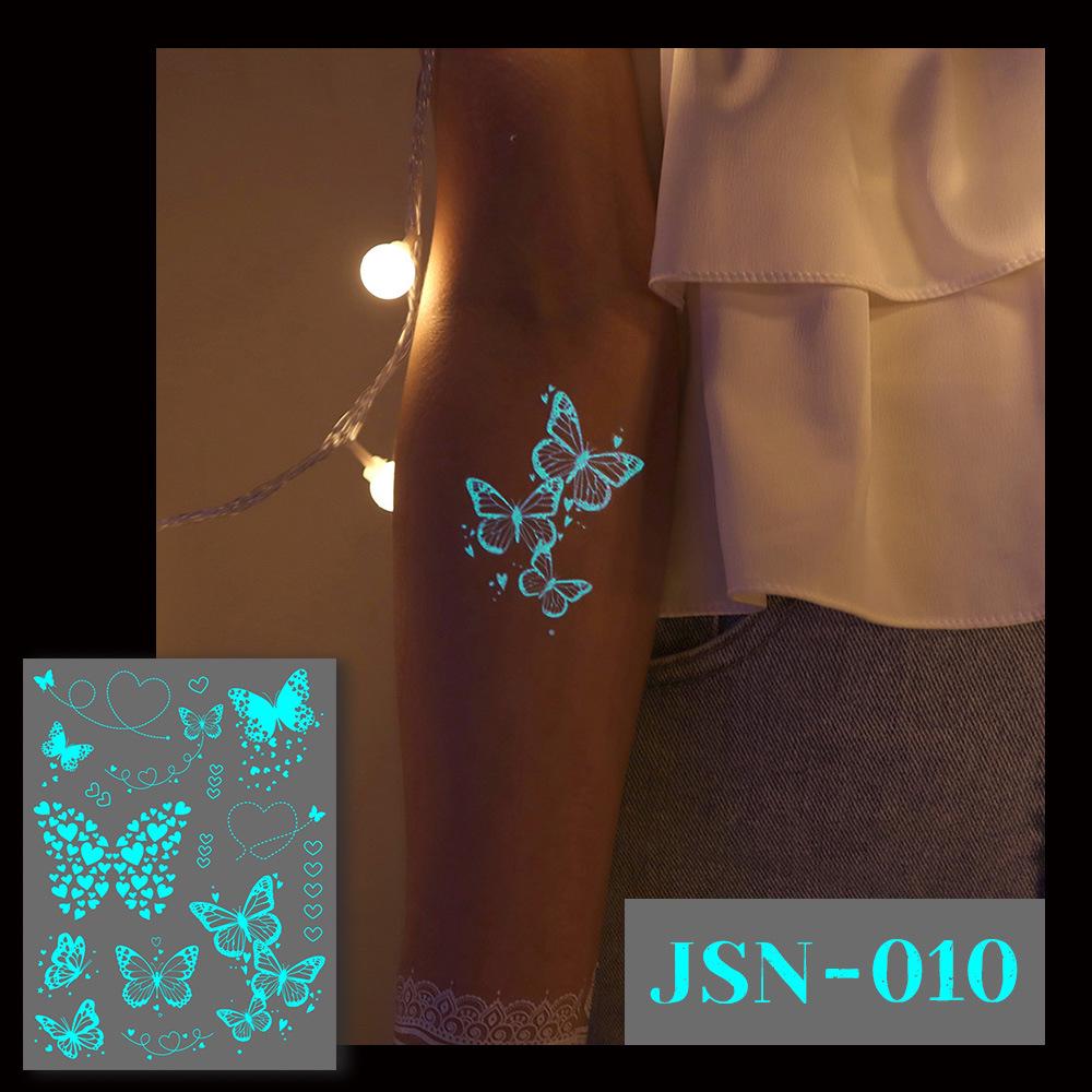 Adesivi Tatuaggio Ricaron 2024 Henné Luminoso & Farfalla Bianca per Viso & Braccio