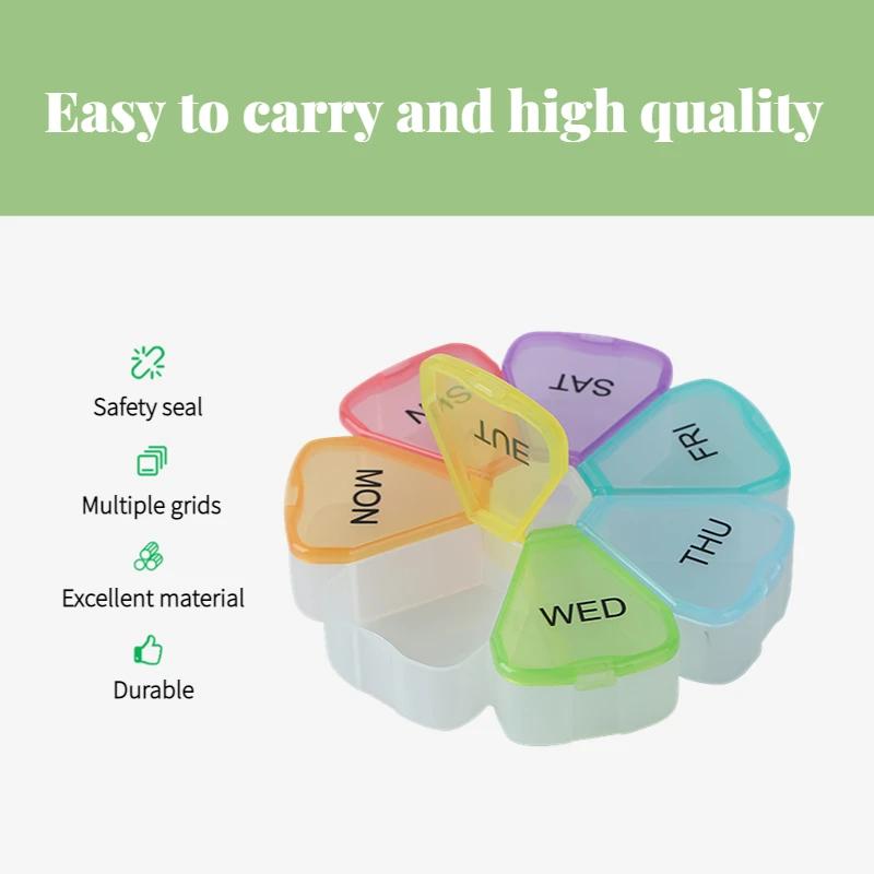Portable Travel Vitamin Pill Box Cases Container Organizer Storage Tablet 7 Days 7 Grids Medicine Pills Fish Oils