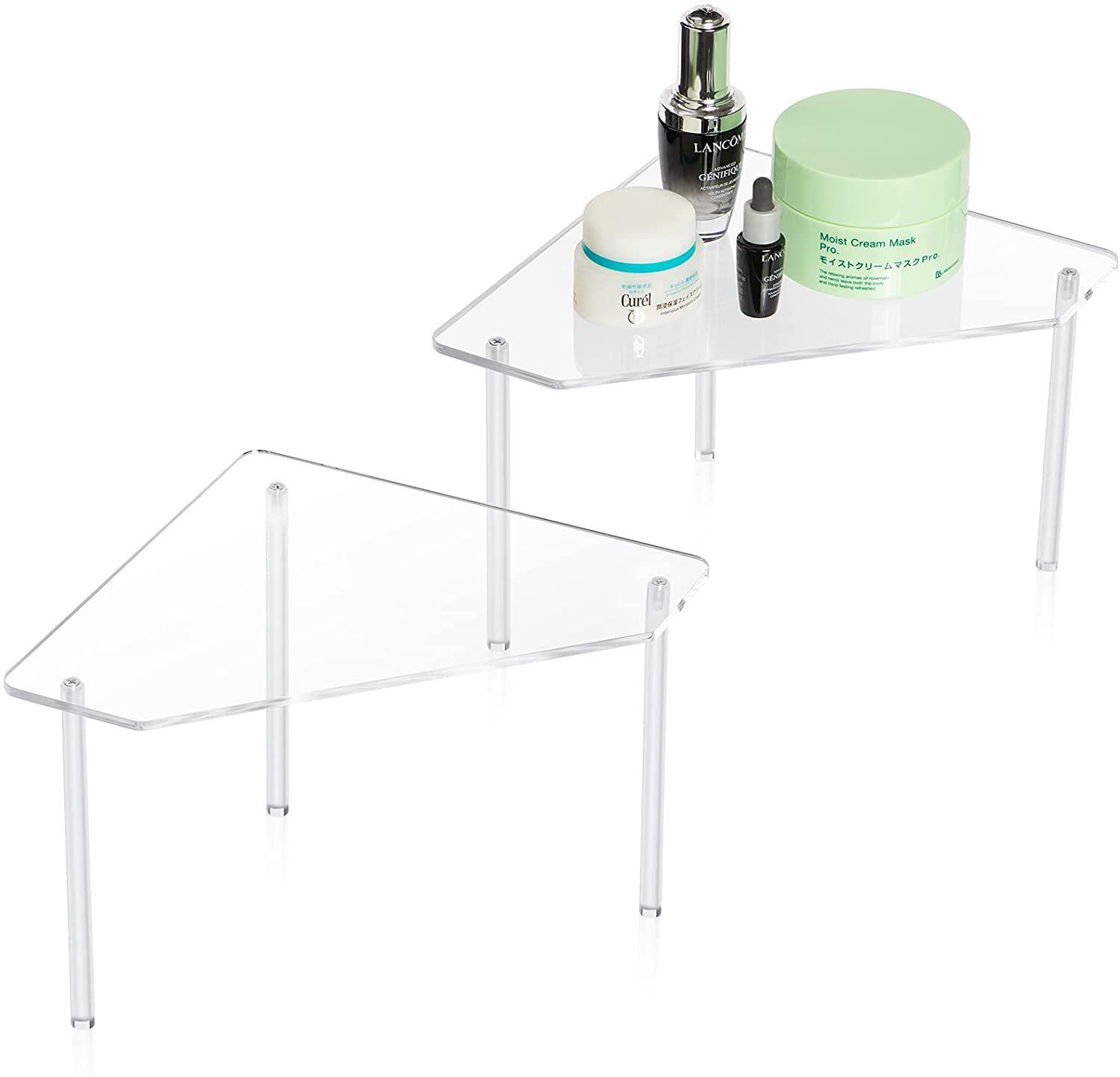 

2pcs Acrylic Corner Display Stand For Bathroom Supplies Storage Dresser Restaurant Storage Rack Jewelry Hand-Held Display Rack