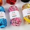 100M/Rolle Metallisches T-Shirt-Garn Stoff Garn zum Stricken für Hand-DIY-Tasche Decke Kissen Häkelprojekte