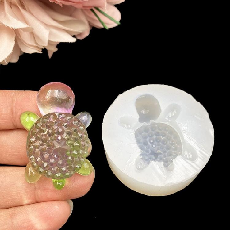 Detailed Diamonds Turtles Silicone Mold Portable Silicone Decors Mold Designed For Crafting Realistic Turtles Ornament