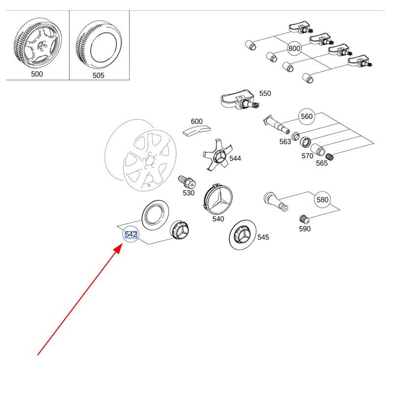 Für Maybach Mercedes Benz S-Klasse 2013-2020 W222 Mittlere Reifen Glockenabdeckung Radnabe Vorder- und Hinterachse A2224002800 Markenteile