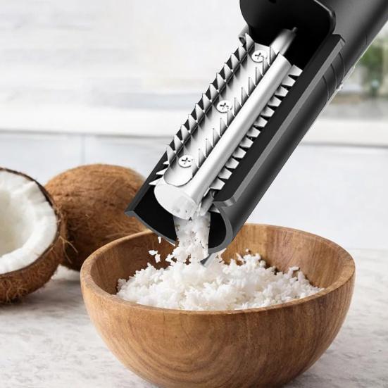 Electric Fish Scaler Coconut Shredder Handheld Rotating Kitchen Grater with Stainless Steel Blades Multi-Functional Efficient Scraper Peeler Shredder