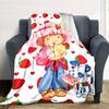1pc Princess Strawberry1 Blanket, Gift, for Men and Women, Soft Blanket, Good for Sofa Bed Couch Travel, Lightweight Flannel Blanket