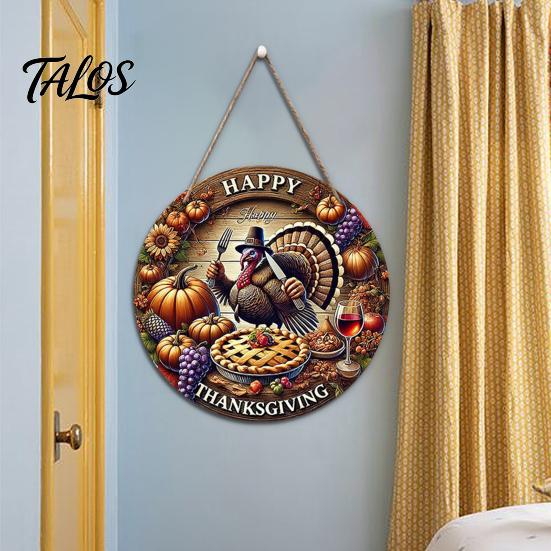 Harvest Festival Party Supplies Welcome Sign for Front Door, Rustic Wooden Hanging Pumpkin Art Entryway with Hemp Rope, Autumn Plaque Fall Porch