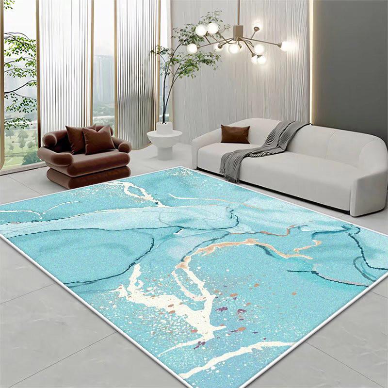 Light Luxury Marble Style Large Living Room Rugs Room Decoration Aesthetic Bedside Plush Carpet Cloakroom Bathroom Soft Door Mat