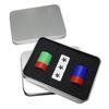 Left Right Center Dice Game Set with 3 Dices 36 Chips Aluminum Box Packaging Gaming Dice Accessories for Multiplayer Entertainment