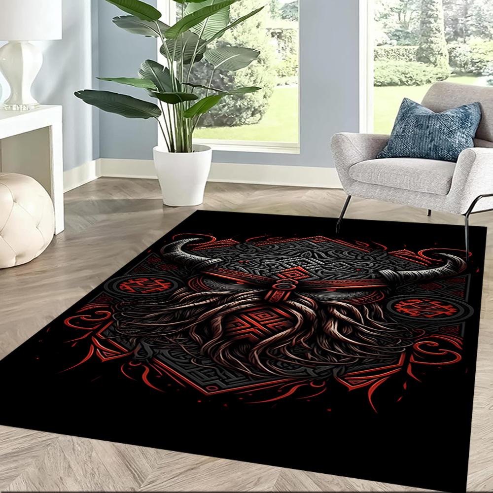 Viking Warrior Artwork Floor Mats for Living Room, Bedroom and Room Decoration Are Suitable for Gifts.