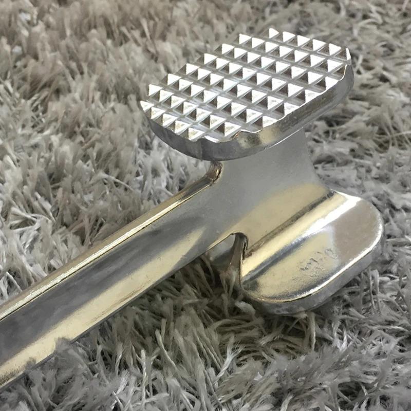 Fleischklopfer-Hammer, 19 cm, Haushalts-Aluminiumlegierung, Steak-Metallhammer, Küchenwerkzeug, robuster, langlebiger, doppelseitiger Fleischklopfer