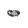 Dark Series Personality Trendy Cool Love Open Ring Irregular Inlaid Zircon Punk Retro High Sense Ring Woman