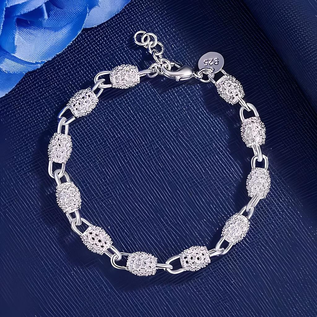 VENTFILLE 925 Sterling Silver Diamond-Studded Butterfly Bracelet Women's Fashion Temperament Flower Adjustable Bracelet