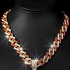 TEMU Hot Selling Full Diamond Colored Rugby Alloy Pendant, European and American Hip-hop Colored Cuban Chain Men's Necklace