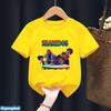 Cute Boys Girls Kawaii Sharking with Sharkdog Cartoon Print Children'S Tshirt Summer Baby Clothes White Short Sleeve Tops