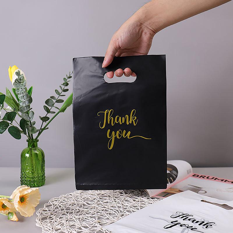 100Pcs Thank You Bag Gift Plastic Shopping Bag Tote Bag 20*30Cm Gift Bag Birthday Wedding Party Favors Candy Cookie Wrapper Bag