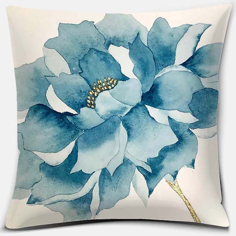 Flower and Bird Printing Series Pattern Pillowcase Square Pillowcase Home Office Decoration Pillowcase
