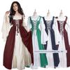 Halloween Costume Amazon Bestseller European and American Square-Neck Cinched Waist Medieval Renaissance Retro Dress