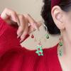 Silver Needle Christmas Tree & Santa Claus Star Ear Cuffs - Unique Women’s Earrings