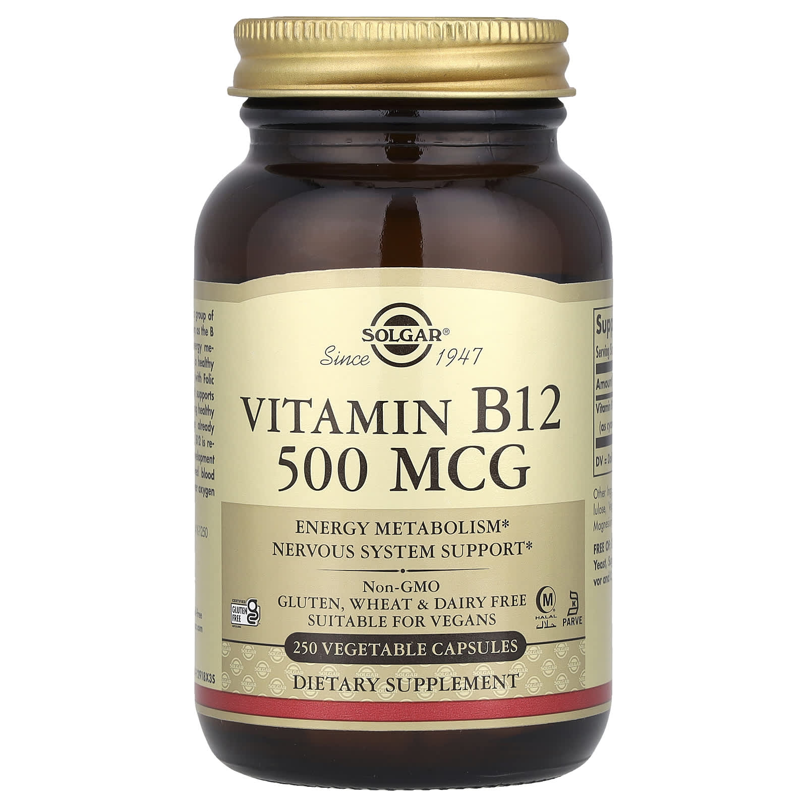 

Solgar, Vitamin B12, 500mcg, 250 vegetable capsules