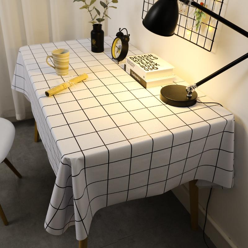 Tablecloth Waterproof and Oil-proof Wash-free Desk Rectangular Dining Table Tablecloth Coffee Table PVC Table Mat