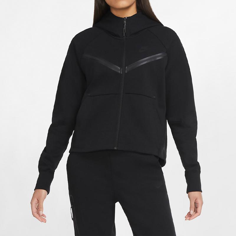 Nike Sportovní oblečení Tech Fleece Windrunner Mikina s kapucí na zip pro ženy Černé CW4299-010