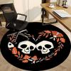 1pc Skulls Heart Office Round Area Rug,  Mat Suitable For Office, Under Office Chairs Bedroom Living Room Home Decor, Room Deco