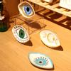 Multipurpose Creative Oval Eye Shaped Jewelry Tray Sturdy Ceramic Rings Holder Accessory for Fashionable Women Ladies