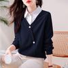 Spring Autumn New Fashion Elegant Polo Blouse Long Sleeved Solid Color Casual Versatile Western Commuter Clothing Women's Shirts