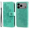 Magnetic Leather Wallet Flip Case for iPhone 17 Air 16e 16 15 14 13 12 Mini 11 8 7 6 SE2 Plus Pro X XS XR Max Phone Cover Flower