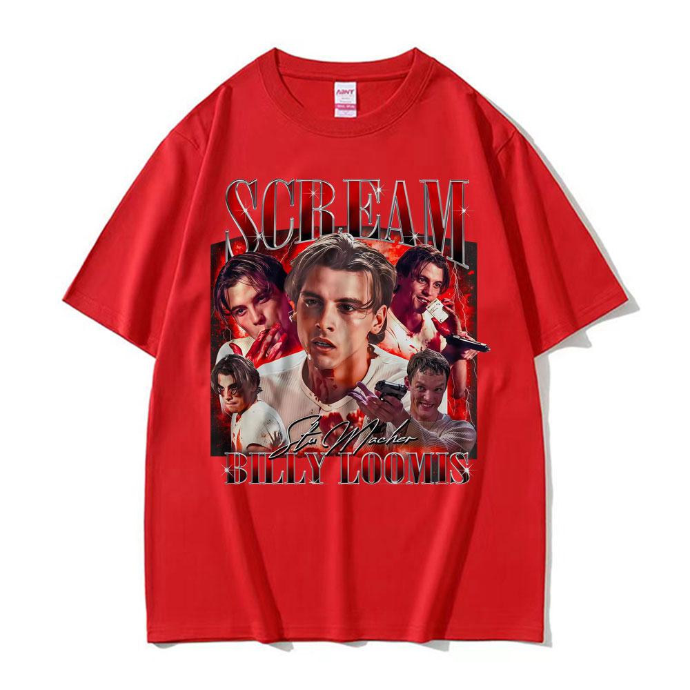 

Retro Scream Movie Billy Loomis Graphic Tshirt Mens Clothing Fashion Hip Hop Summer T Shirts Man Oversized T Shirt Streetwear 2XL