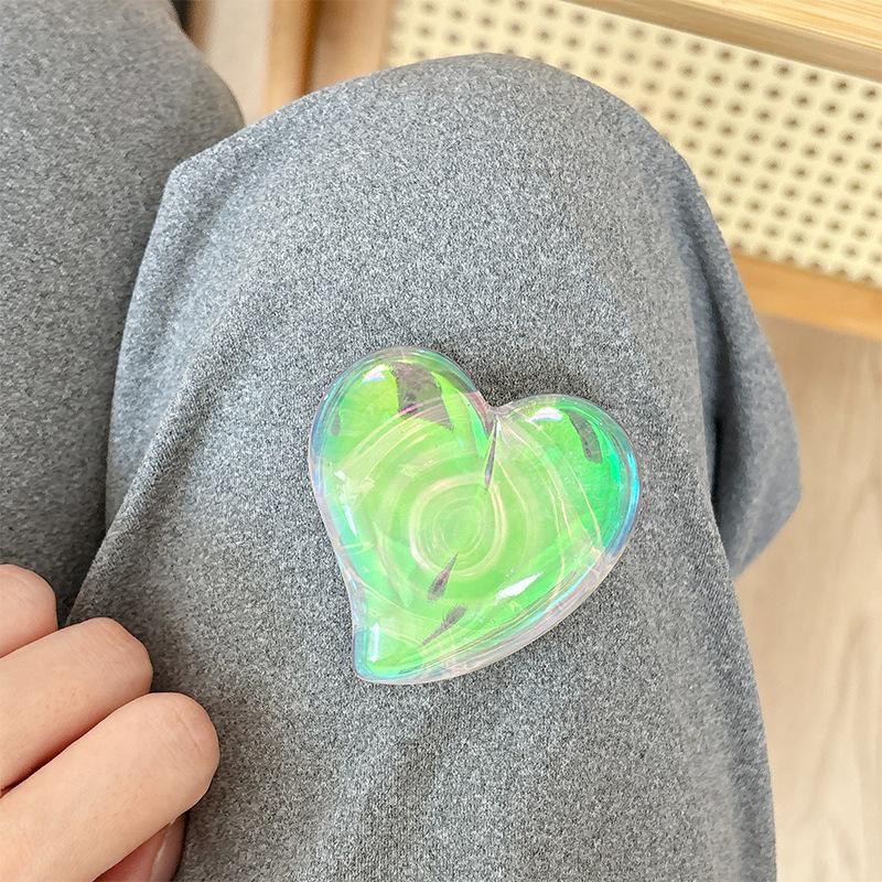Creative Heart Laser Phone Grip: Japanese-Korean Style Airbag Holder with Telescopic Ring