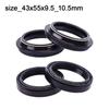 Motorcycle Front Fork Shock Absorber Protector Oil Seal and Dust Kit,43x55x9.5/10.5mm,